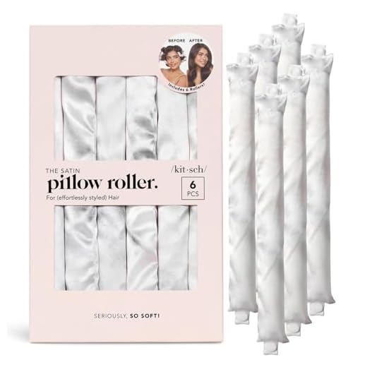 Kitsch Satin Pillow Rollers | Hair Rollers | Sleep | Holiday Gift Hair Styling Rollers | 6pc (Marble)