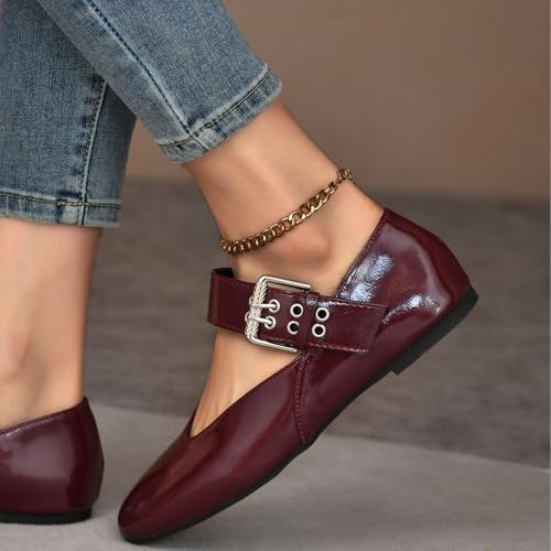 Square-Toe Mary Jane Flats for Women Leopard Print Ballet Flats Comfortable Buckle Strap Casual Shoes Round Toe Slip On Dressy3