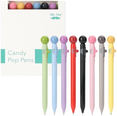 Mr. Pen- Candy Pop Pens, 8 Pack, Black Ink Retractable Gel Pens Fine Point image 5