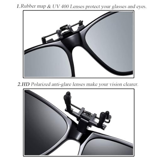Polarized Clip-on Sunglasses Anti-Glare UV Protection Driving Sun Glasses Over Prescription Glasses3