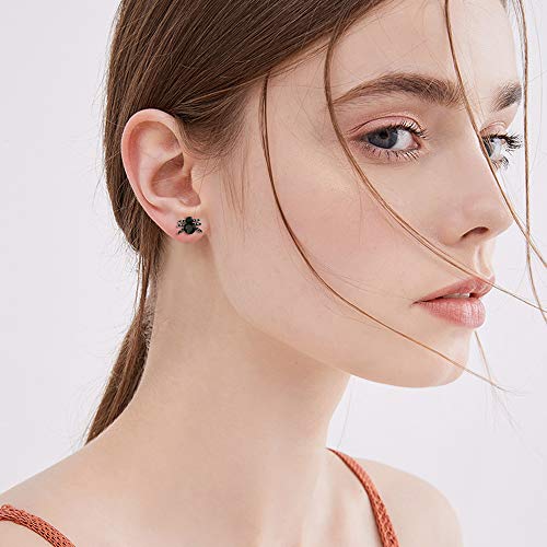 Ever Faith 925 Sterling Silver Black Cz Vivid Animal Cool Spider Araneid Stud Earrings For Women #TOP1