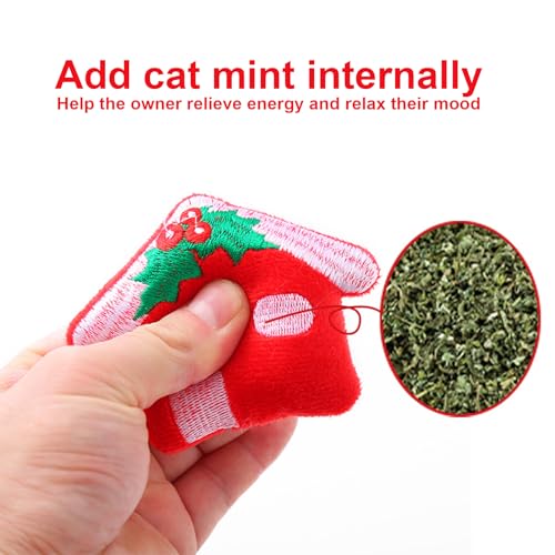 Brinquedos para mastigar gatinhos | 3 peças de brinquedos de dentição para gatos estilo natal - Brin