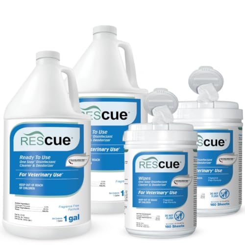 REScue Canister Wipes 2 Pack & Gallon Concentrate 2 Pack – Disinfectant Cleaner for Vet Use, Designed to Clean Kennels, Litter Boxes & More image 5
