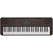 Yamaha PSRE360 61-Key Touch Sensitive Portable Keyboard with Power Supply, Dark Walnut