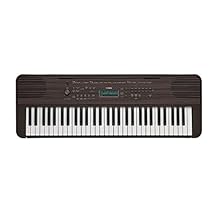 Yamaha PSRE360 61-Key Touch Sensitive Portable Keyboard with Power Supply, Dark Walnut