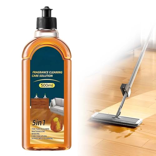 PVZXR 5-in-1 Hardwood Floor Cleaner & Shine Enhancer – All-in-One Stain, Odor & Grease Remover for Wood, Tile, Laminate Floors – Waxing & Shine Restoration for Home, Kitchen, Bathroom (500ML-1PCS)