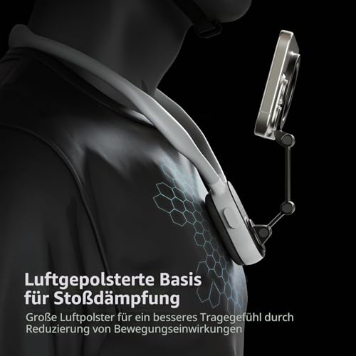 TELESIN Magnetische Nackenhalterung für Telefone, Nacken-Telefonhalter POV/Vlog Selfie-Halterung Hand frei Telefon-Halshalterung Bruststativgurt Videoaufnahme iPhone 17 16 15 14 13 12 Android (Grau)