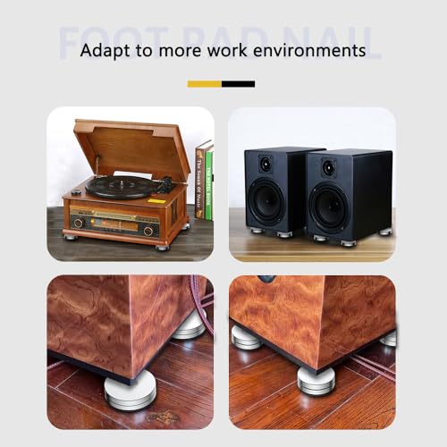HiFi Speaker Stand Feet Pads, 40x10mm, Stainless Steel Speaker Isolation Feet for DVD/Amplifier/Turntables/Subwoofer by Viborg - Used condition - Image 4