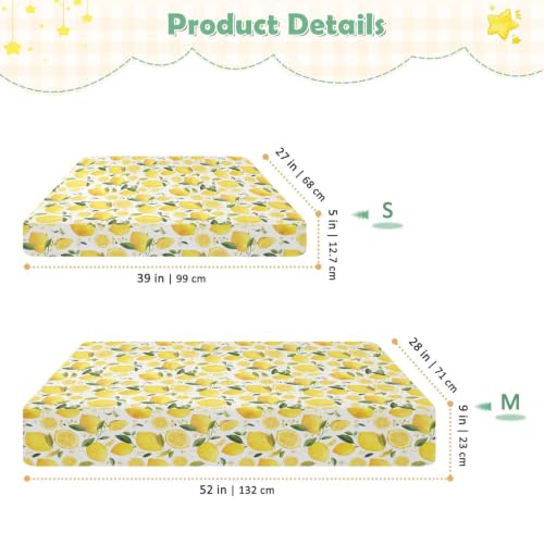 Matelas bébé protégé : drap imperméable 132x71 cm motif citrons