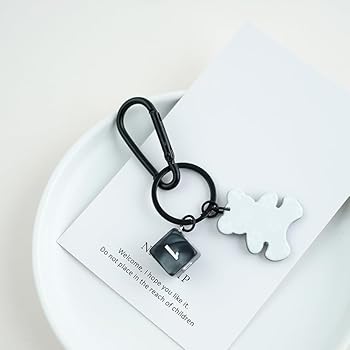 Amazon.co.jp: [GuoDuo] フラワー柄クマ型キーホルダー, カラビナ付き