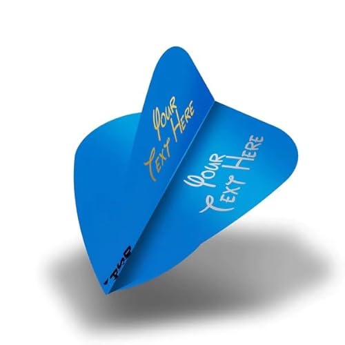 DESIGNA DARTS Personalised 75 Micron Flights | Custom Hot Foil Print Dart Flights | 5 Sets of 3 Flights, Kite, Blue (PF9013BL)