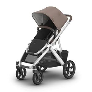 UPPAbaby Vista V3 Stroller – Full-Size Single-to-Double Stroller System – Toddler Seat, Bug Shield, Rain Shield, and Storage Bag Included – Theo (Dark Taupe/Silver Frame/Chestnut Leather)