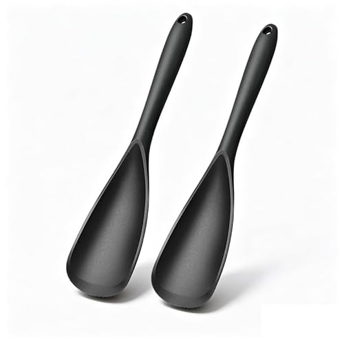Pack of 2 Silicone Cooking Spoons, Heat Resistant Silicone Spatula Spoon for Kitchen Non Stick Cookware | One-Piece Design, Multifunction for Scooping, Scraping, Serving & Mixing Pack of 2 Silicone Cooking Spoons, Heat Resistant Silicone Spatula Spoon for Kitchen Non Stick Cookware | One-Piece Design, Multifunction for Scooping, Scraping, Serving & Mixing