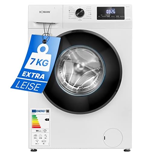Bomann® Waschmaschine 7kg mit max. 1400 U/min und Endzweitvorwahl - effizienter, leiser und langlebiger Invertermotor, Waschmaschine mit 15 Waschprogrammen, Washing Machine mit Dampffunktion - WA 7174