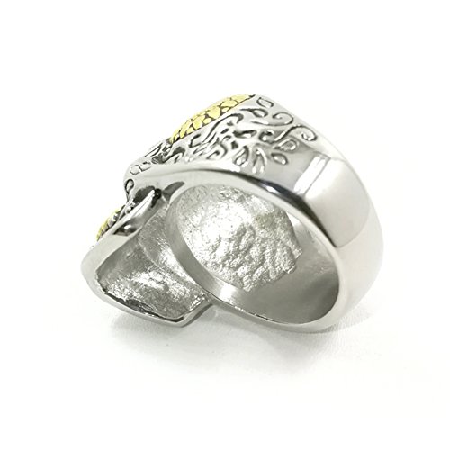 Aumret Halloween Skull Stainless Steel Simulated Silver Gothic Cross Titanium Steel Ring (12) #TOP4