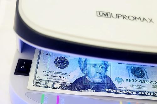 UV Counterfeit Bill Money Detector MIUX09, Portable, Rechargeable, Lightweight, Bills Credit Cards Banknote Passports IDs All Currencies, Auto ON/Off, LED Light Currency Check Billetes Falsos