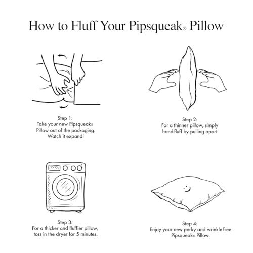 Pipsqueak Microfiber Pillow - Small, Mini, Tiny - 11 x 7 in - Perfect for Travel, Cars, Airplanes, Camping, Dogs, Toddlers, Kids, Lumbar, Knees and Neck - Ages 2 Yrs and Up