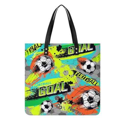 Tote bag pour voyage ballon de football coloré grand shopper imperméable avec anses confort