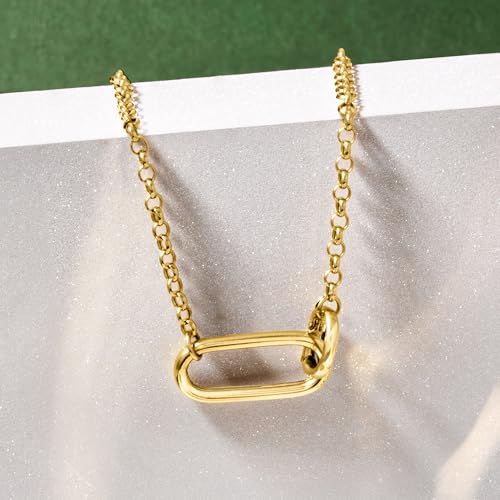 Ross-Simons 14kt Yellow Gold Single Paper Clip Link Station Necklace2