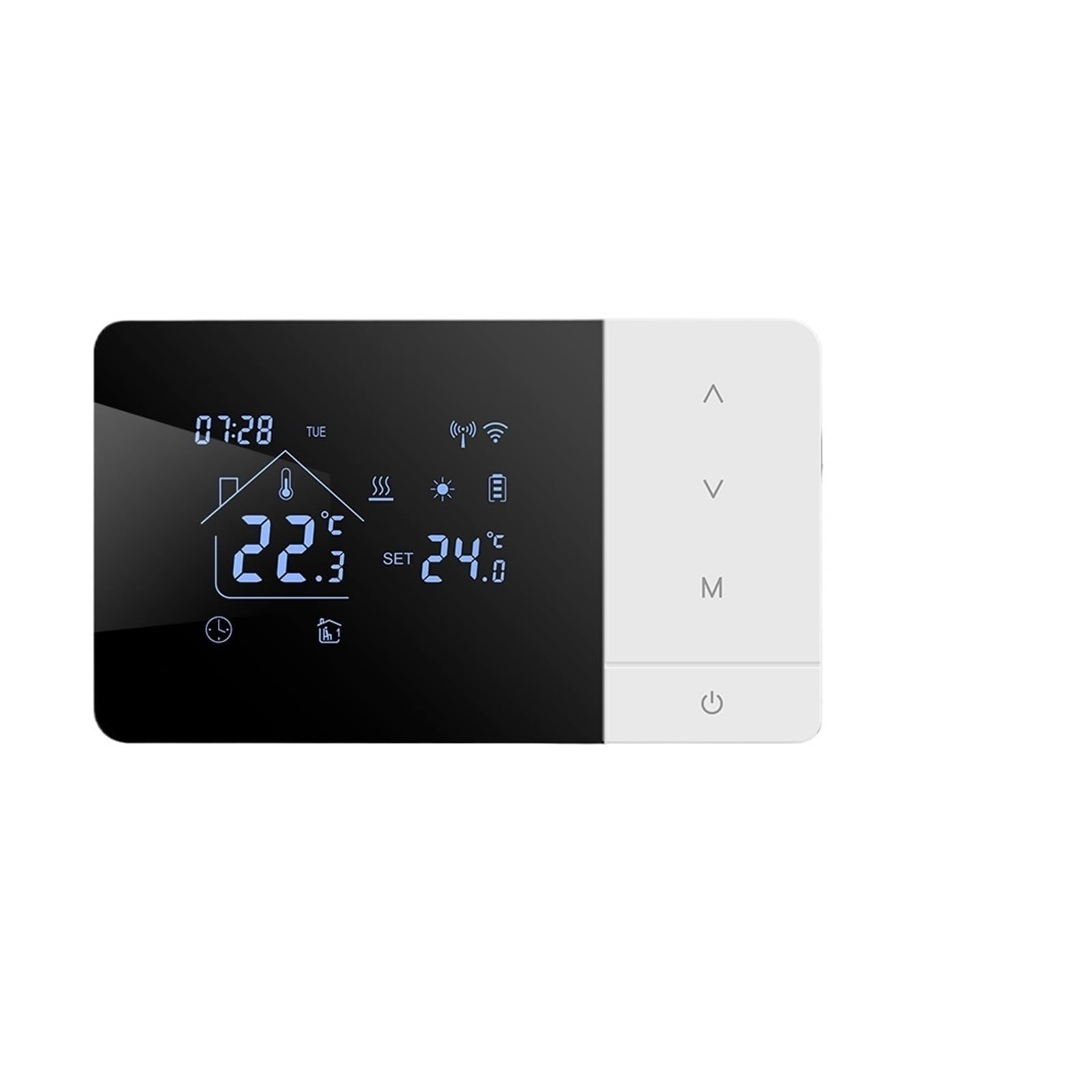 Thermostat Intelligent, Thermostat de Chauffage à Batterie, contrôleur température Chauffage/Refroidissement Wi-FI for chaudière gaz(Zwart)