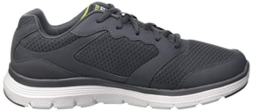 Skechers Men's Low-Top Trainer Sneaker, Charcoal Leather Mesh Pu Trim, 10 #TOP5