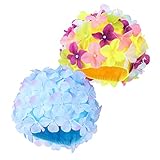 BESPORTBLE Flower Swim Caps: 2Pcs Nylon Swimming Hats Bathing Caps for Women Swimming for Short Long Hair