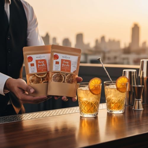 Image of Bab Louie & Co. Dehydrated Orange Wheel Garnishes for Cocktail, Mocktail, Detox Water, Green Tea, Snacks - Gluten Free, Vegan, Air Dried, No Sugar 100% Natural (Pack of 2),50 Gm