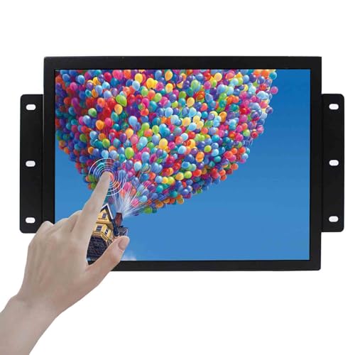 Image of VSDISPLAY 12.1 Inch 10 Points Touch Screen Industrial LCD Monitor 1024x768 | Supports VGA DVI Input,4:3 Aspect Ratio Display with Wall Mounting Brackets