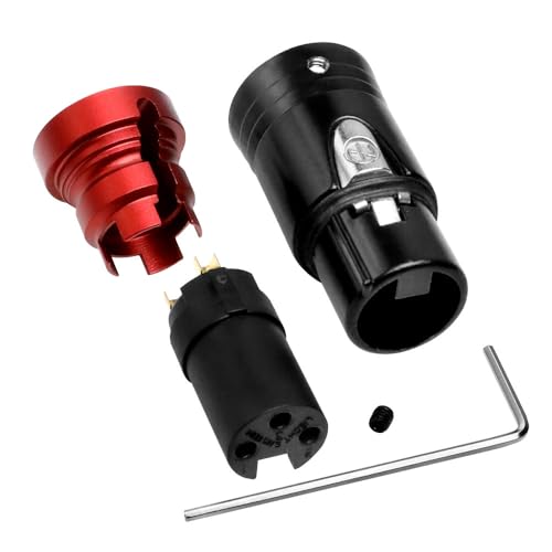 Connecteurs XLR à profil bas femelle 3 broches câble audio couleur rouge