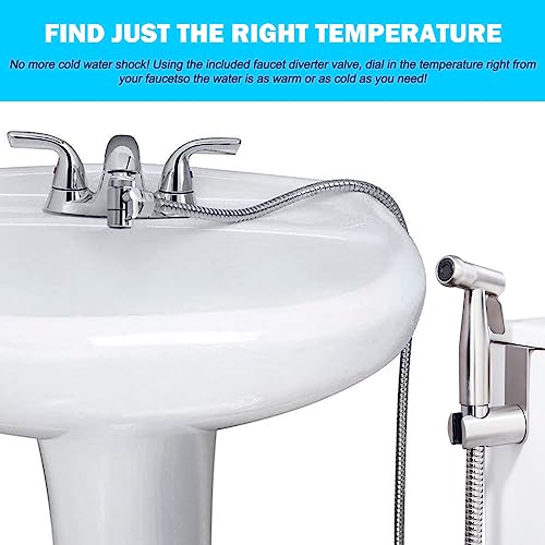 Home Handheld Bidet Baby Toilet Set with Faucet Spray, Hose and Fitting, Perfect for Washing Hair or Wash Basin (Silver) - Image 6