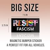 Magnet Resist Fascism Magnet Banned Books LGBTQ Rights Trans Equality Liberal Social Justice Pride Black for Bumper, Refrigerator, Cruise Door, Car, Truck 7.5x3.75in