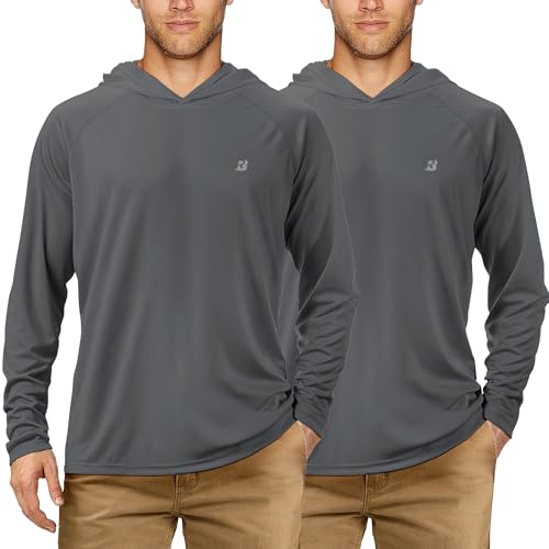 Image of Roadbox Mens Fishing Sun Hoodie, Long Sleeve UPF 50+ UV Protection Shirts