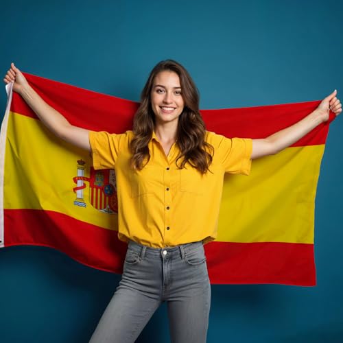 Spanien Flagge 90×150 cm aus Polyester mit Messingösen