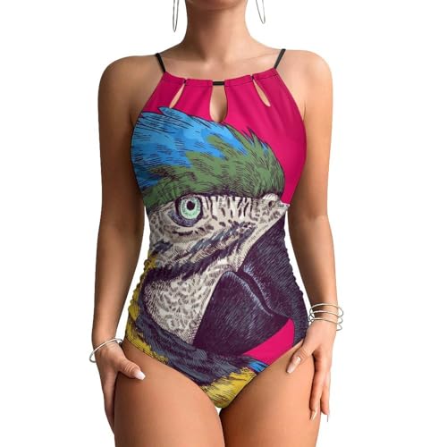 Maillots de bain une pièce femme pour la plage et piscine imprimé oiseau