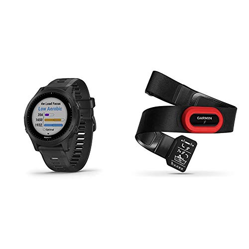 Garmin Forerunner 945, Premium GPS Running/Triathlon Smartwatch with Music, Black Bundle with Garmin Garmin HRM-Run