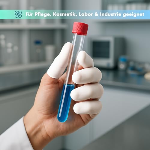 THERACASO Einweg Latex Fingerlinge | puderfrei | hygienisch & reißfest | 100 Stück | Größen S–XL | für Pflege, Kosmetik, Verband, Lebensmittelkontakt | medizinisch, nicht steril M