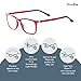 BlueDuo Cruise- Premium Square Blue Light Blocking Glasses with Magnetic Sunglass Clip On Bundle for Women and Men - Anti Eye Strain, Eye Protection - Crimson Tide