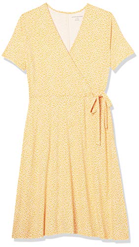 Image of Amazon Essentials Women's Short Sleeve Faux-Wrap V Neck Dress