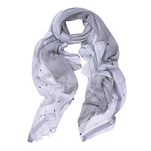 Bluestercool Femme Foulards Mode Plumes Impression Confortable Echarpes Châles, 90x200 CM Cover