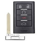 Key Fob Replacement Fits for 2008-2011 Cadillac STS/2008-2015 Cadillac CTS Car Keyless Entry Remote Control M3N5WY7777A 5 Btn