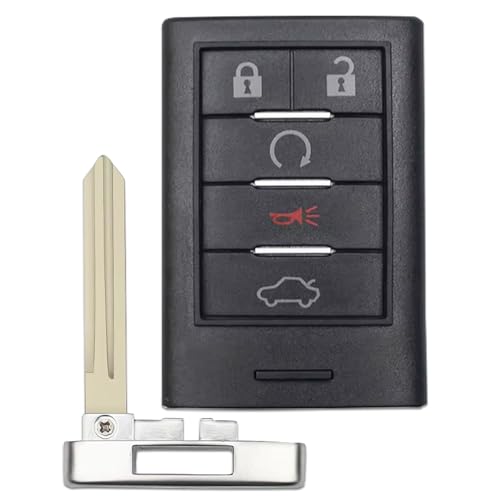 Key Fob Replacement Fits for 2008-2011 Cadillac STS/2008-2015 Cadillac CTS Car Keyless Entry Remote Control M3N5WY7777A 5 Btn