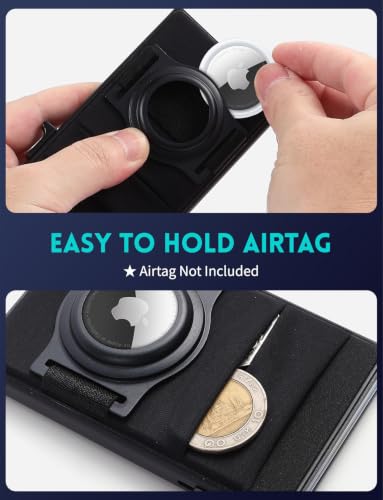 Image of Wallet for Men,Mens Wallet with AirTag Holder,Ridge Wallets for Men | Magnetic wallet for iPhone 17 /16 /15 /14 /13 /12 Pro Max series,Minimalist Credit Card Holder,Pop Up Wallet for Men