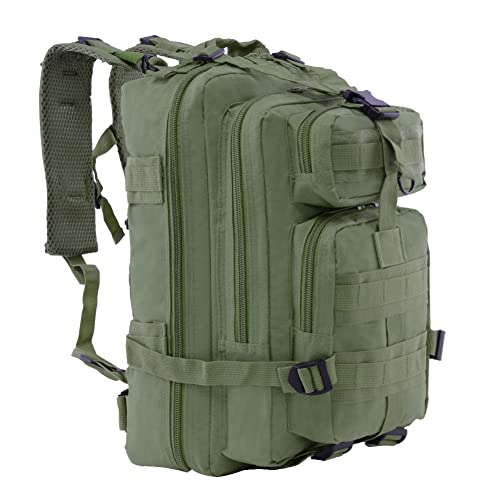 NuCamper 25 * 23 * 45cm Mochila Militar Táctica para Hombres Mujeres Impermeable Molle Hombro Ejército Bug Out Bolsa para Viajes Treeking Caza Senderismo Camping Mochila (Verde militar)