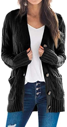Goranbon Women's Cable Knit Cardigan 