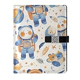 EtherSpher Cuaderno portátil de dibujos animados con diseño de astronautas de animales, de 6.7 x 9.2 pulgadas