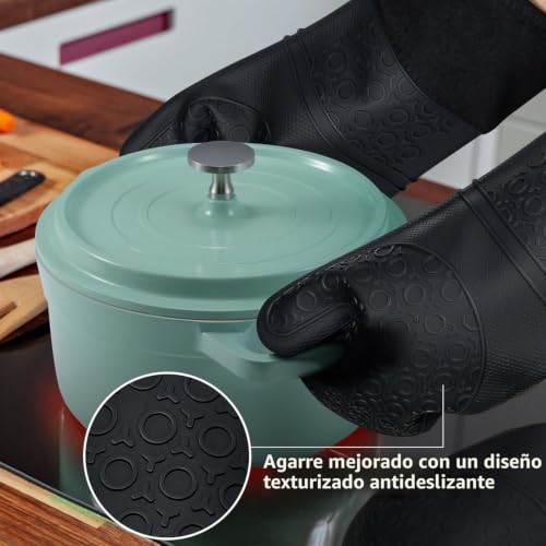 Miniatura 3 de Manoplas Horno, Sopito Guantes Horno Cocina Silicona Lot De 6, Guantes Barbacoa Resistentes Al Calor 230 , Guantes Cocina Horno Resistentes Al Calor Aptos Para Cocinar, Hornear Y Asar