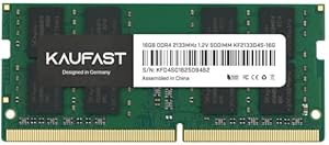 KAUFAST 16GB DDR4 2133MHz SO-DIMM Laptop RAM 1.2V CL15 2Rx8 PC4-17000 Dual Rank 260-Pin Notizbuch Arbeitsspeicher Speicher für Laptop KF2133D4S-16G