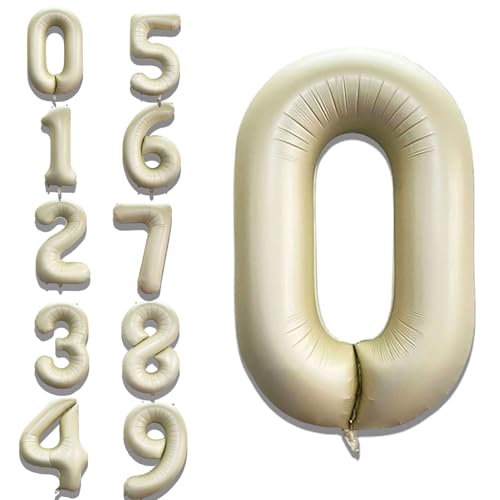 Image of Solid White 0 Zero Number Foil Balloons 32 inch Birthday Party Decoration Helium Supported