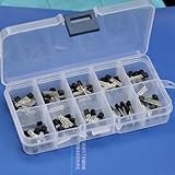 Electronics-Salon Bipolar Small-Signal Transistors Assorted Kit, 10 Types: 2N3904 2N3906 2SA1015 2SC1815 2N4401 2N4403 2N5551 2N5401 MPS2222A MPS2907A.