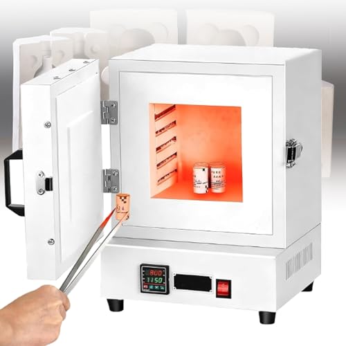 ZyKnaurral 2000WElectric Muffle Furnace - 1150°C High-Temperature Muffle Oven for Laboratory, Industrial Production & Jewelry Processing, Benchtop Digital Control Compact Tabletop Burnout Ovenn